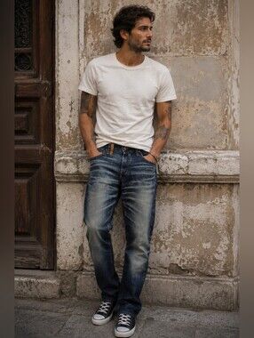 PRPS Goods & Co Button Fly Jeans Men's 32x29 Japanese Denim Distressed